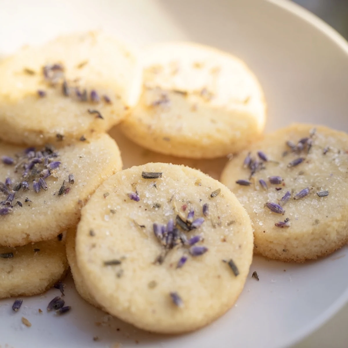 Delicate Spring Blossom Cookies with lavender and rose petals cooling on a wire rack
