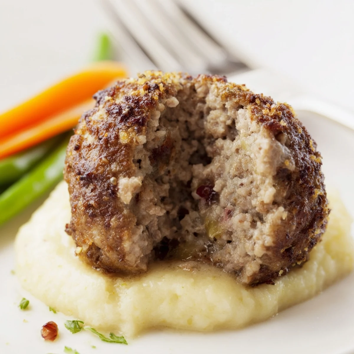 Homemade Ikea Meatballs simmered in creamy gravy, served over buttery mashed potatoes.