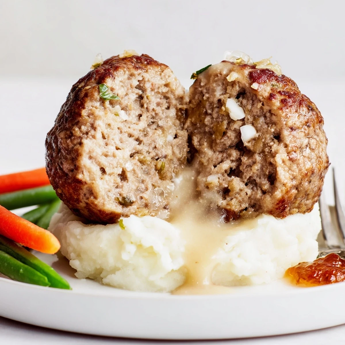 Golden Homemade Ikea Meatballs browned in skillet, fragrant with allspice and nutmeg.