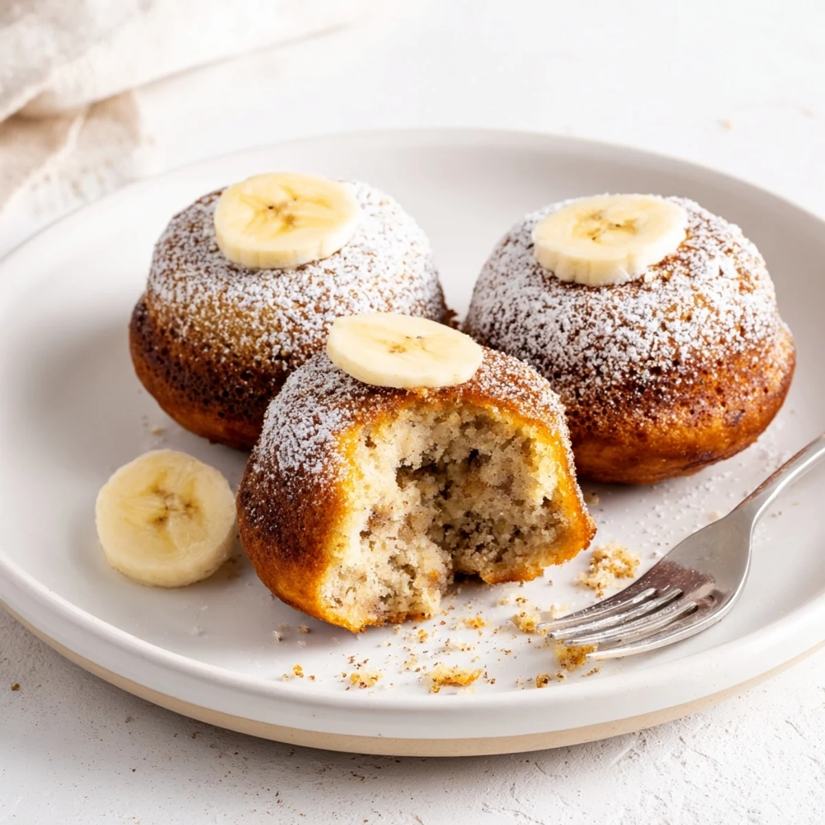 Warm Banana Donuts cooling on wire rack, golden edges and soft centers