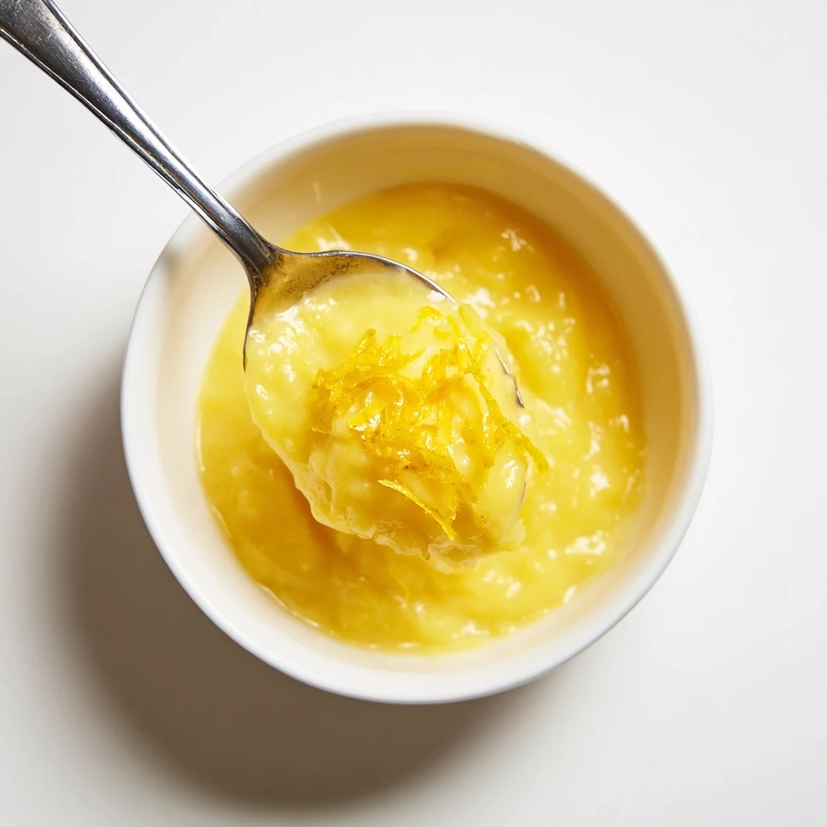 Bright jar of Homemade Lemon Curd, silky texture and fresh zest.
