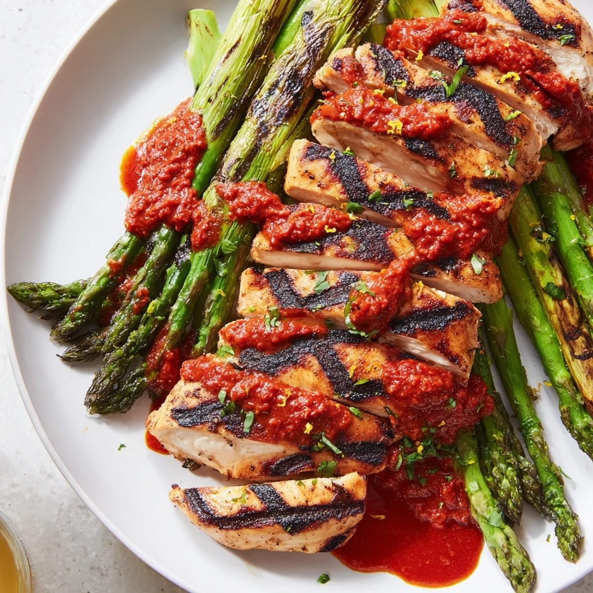Grilled Asparagus Chicken Calabrian Chili