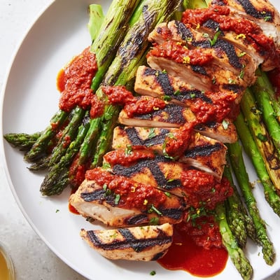 Grilled Asparagus Chicken Calabrian Chili